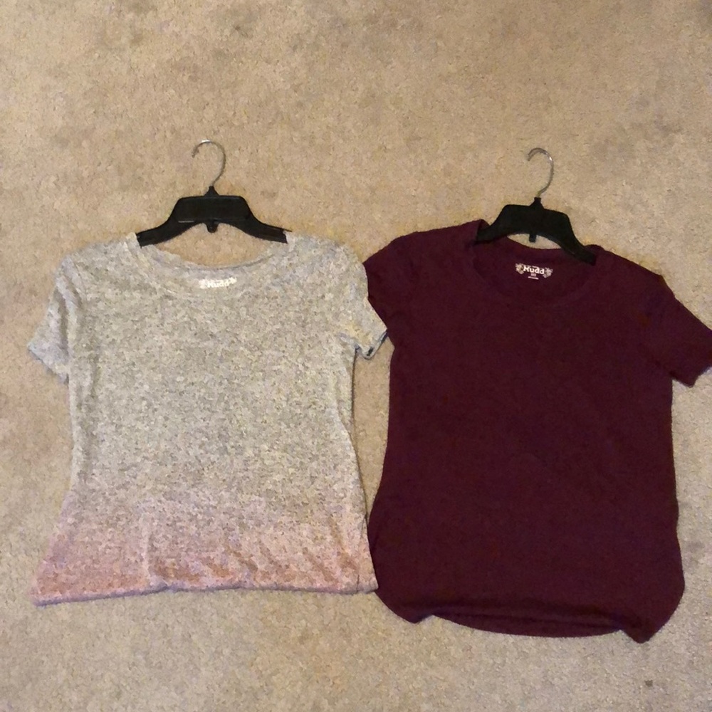 2 BUNDLE MAGENTA/GRAY CLASSIC T SHIRTS